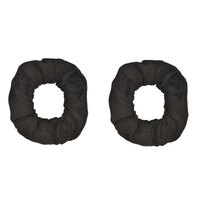 Classic Black Satin Hair Scrunchies - Pk 2