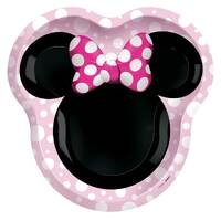 Minnie Mouse Shaped Paper Plates (23x20 cm) - Pk 8