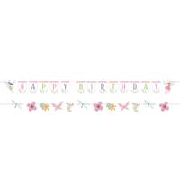 Fairy Forest Shaped Ribbon Banner "Happy Birthday" (8 x 1.7 m)