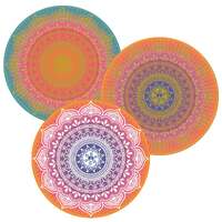 Asstd. Diwali Rangoli Paper Plates (23cm) - Pk 8
