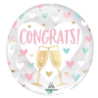 Congrats Wedding Engagement Hearts Clearz Balloon (45-50cm)