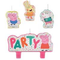 Peppa Pig Party Cake Candle Set - Pk 4