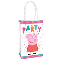 Peppa Pig Party Paper Gift Bags (12x20x8 cm) - Pk 8