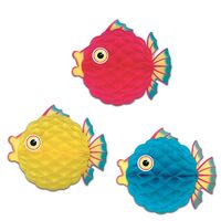 3D Honeycomb Tissue Bubble Fish Decoration (30cm)