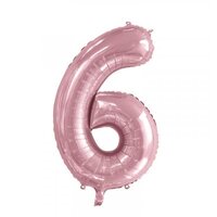 34" Number #6 Light Pink Foil Balloon (86cm)