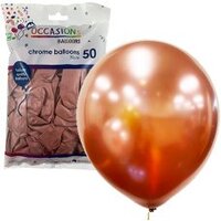 30cm Chrome Rose Gold Latex Balloons - Pk 50