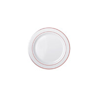 REUSABLE Heavy Duty Plastic Lunch Plate w/ Rose Gold Lining (19cm) - Pk 6