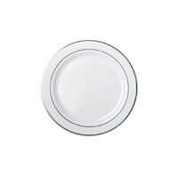 Heavy Duty Dinner Plates w/ Silver Lining (26cm) - Pk 6