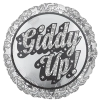 45cm Disco Western Giddy Up Round Foil Balloon