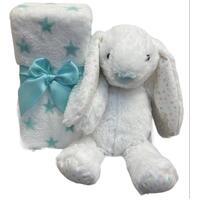 Blue Bunny Plush & Baby Blanket Gift Set