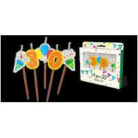 30th Birthday Novelty Candle Pack - Pk 5