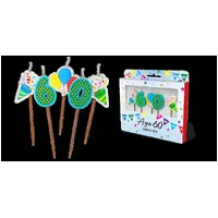 60th Birthday Novelty Candle Pack - Pk 5
