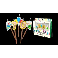 70th Birthday Novelty Candle Pack - Pk 5