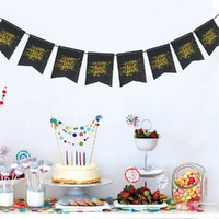 Black and Gold New Year Bunting (300 cm)