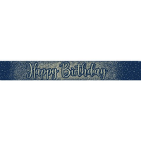 Glitter Navy Birthday Banner (270 cm)