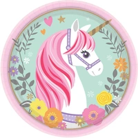 Magical Unicorn Paper Plates (17cm) – Pk 8