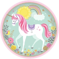 Magical Unicorn Paper Plates (23cm) – Pk 8