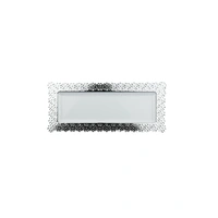 Silver Rim Plastic Serving Platter (40 x 22 cm)