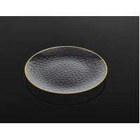 Heavy Duty Clear Dimple Plate with Gold Rim (23 cm) – Pk 10