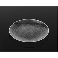 Clear Dimple Plates with Silver Rim (18 cm) – Pk 10