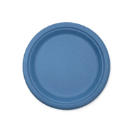 Sugar Cane Plates Pastel Blue (22.5cm) - Pk25