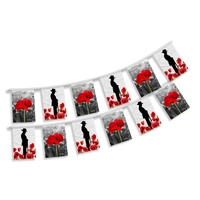 ANZAC Day Bunting - 5m long, 16 flags, 15x22cm flag