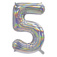 Iridescent Silver Number 5 Foil Balloon (86 cm)