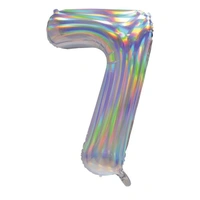 Iridescent Silver Foil Number 7 Balloon (86 cm)