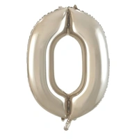 Iridescent Silver Foil Number 0 Balloon (86 cm)