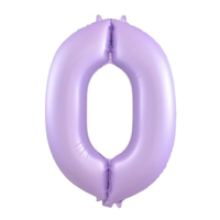 Matt Lilac Number 0 Foil Balloon (86 cm)