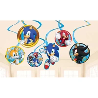 Sonic the Hedgehog Hanging Swirl Decorations – Pk 12