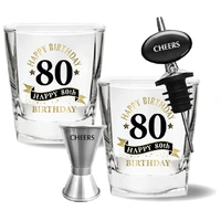 80th Birthday Spirit Glass Set (8 cm) – Pk 4
