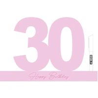 30th Fairy Floss Pink Birthday Sign Block (34 x 23cm)