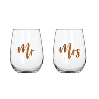 Mr & Mrs Stemless - Set Of 2