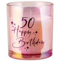 50TH Pink Chrome Candle