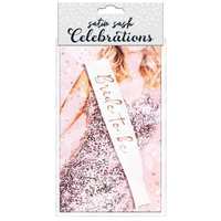 Bride To Be Sash – White / Rose Gold