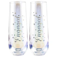 Engaged Stemless Champagne Flutes – Set of 2
