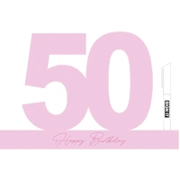 Milestone 50 Signature Block – Fairy Floss Pink