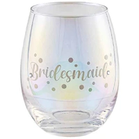 Bridesmaid Stemless Holographic Glass