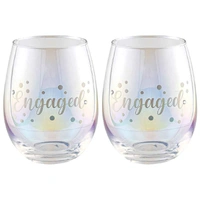 Engaged Holographic Stemless Glasses – Set Of 2