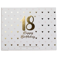18th Sweet Heart Guest Book – Gold Text