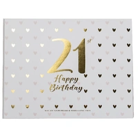 21st Sweetheart Guest Book With Gold Text