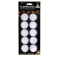 Flameless LED Tealight Candles (Warm White) - Pk10