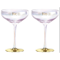 Mr & Mrs Holographic Coupe Glasses – Set of 2
