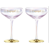 Engaged Holographic Coupe Glasses – Pack Of 2