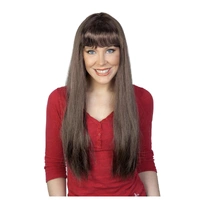 Jessica Long Brown Wig with Fringe