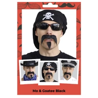 Black Moustache & Goatee Set
