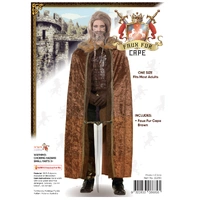 Brown Cape with Faux Fur Trim