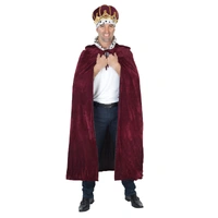 King's Cape – Burgundy with Snow Leopard Collar