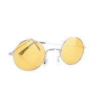 Lennon Glasses with Silver Frame & Yellow Lenses